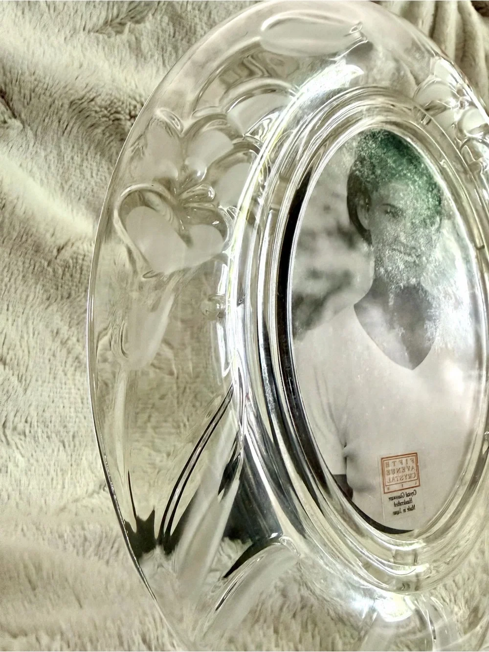 4x6 Fifth Avenue Crystal Frame Etched with Floral Accents